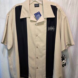 Simple Times Button Up Panel Bowling Shirt Medium Retro